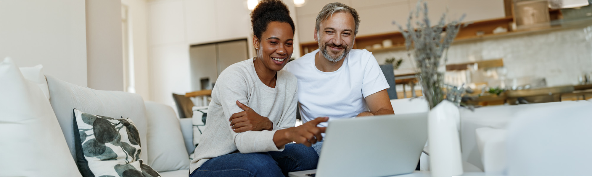 couple looking at computer screen